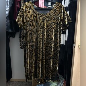 Velvet tiger print handmade dress womens XXL
